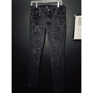BoohooMAN stacked skinny Jeans with patches